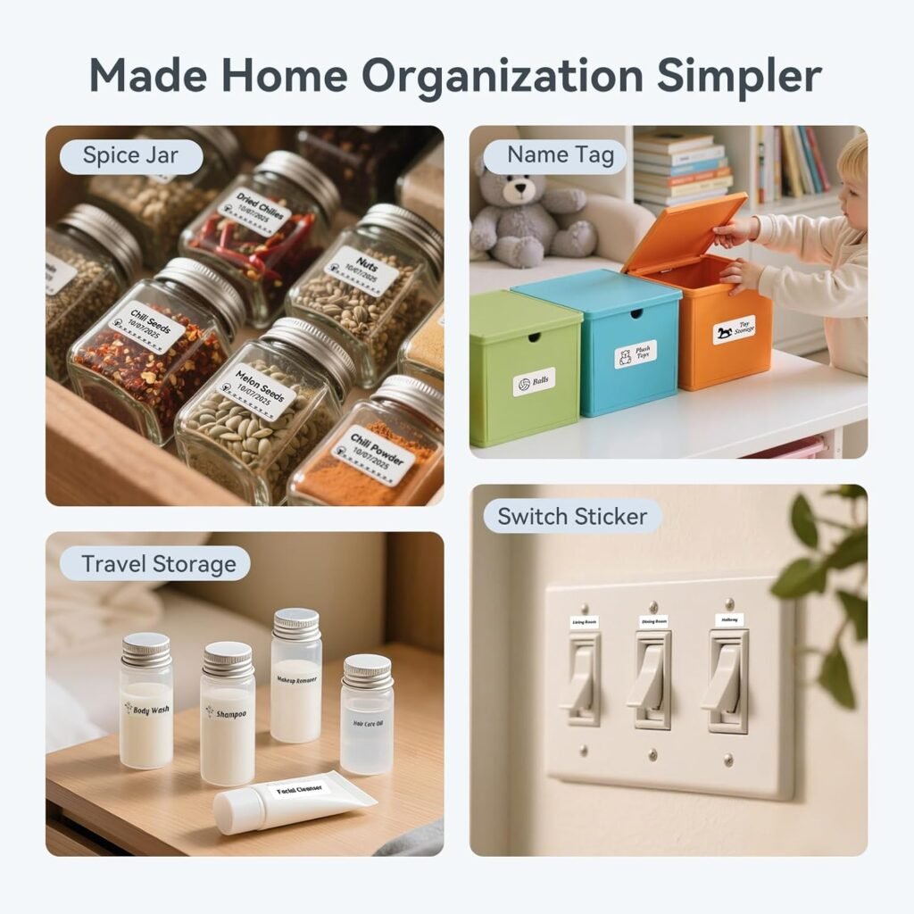 NIIMBOT D110 labeling examples for home